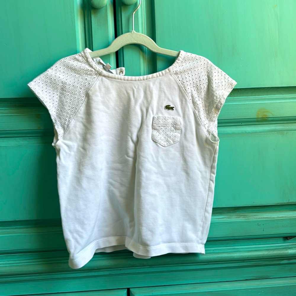 White Lacoste shirt